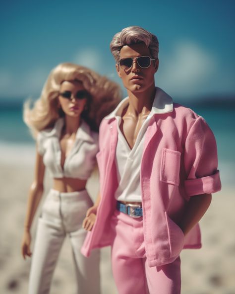 Beach Ken Outfit, Barbie Male Outfit, Barbie Ken Outfit Ideas, Ken Doll Fashion, Ken Outfits Barbie Dolls, Ken Aesthetic Barbie, Ken Doll Aesthetic, Barbie And Ken Photoshoot, Barbie And Ken Outfit Ideas