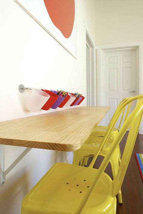 Kids playroom. Great idea! love the idea of a long table against the wall Collected Interiors, Basement Playroom, Boys Playroom, Girls Playroom, Contemporary Desk, Kids' Playroom, Playroom Design, Kids' Desk, Desk Ideas