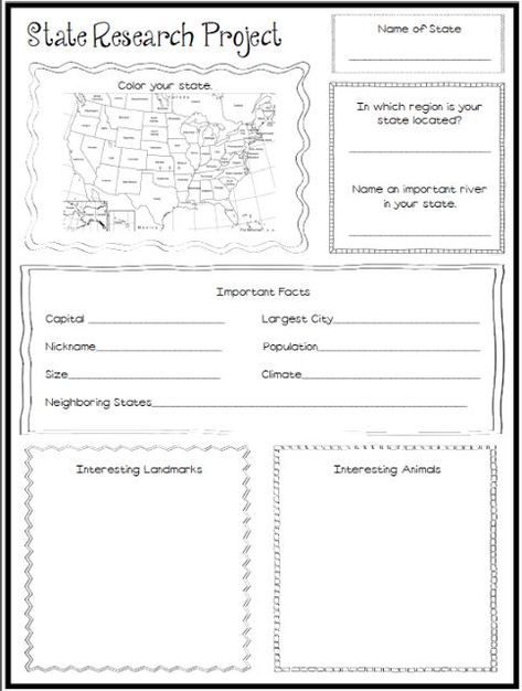 State Report Template (5) | PROFESSIONAL TEMPLATES 50 States Research Project, Homeschool Art Class Ideas, State Project Ideas, State Report Template, Project Worksheet, State Project, Third Grade Social Studies, Social Studies Projects, 3rd Grade Social Studies