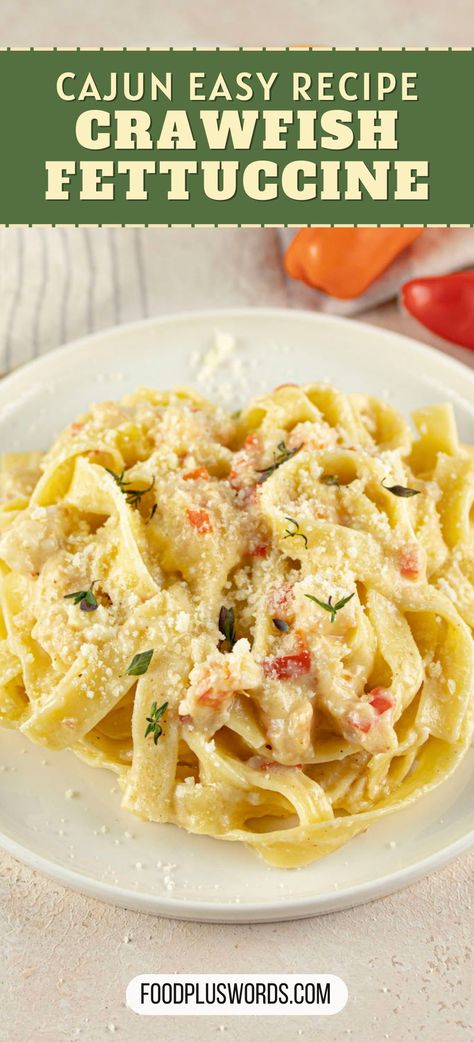 Make dinner so easy with this simple Crawfish Fettuccine recipe. It's an easy and tasty twist on traditional pasta, combining Cajun flair, velvety Velveeta, and succulent crawfish tails. Whip up this quick and delicious dish for a simple and satisfying meal. No need for culinary acrobatics – just satisfying goodness in every bite. Crawfish Linguine Recipe, Easy Crawfish Pasta, Frozen Crawfish Tails Recipe, Easy Crawfish Recipes, Cajun Crawfish Fettuccine, Crawfish Pasta Recipes New Orleans, Crawfish Alfredo Pasta, Recipes With Crawfish Tails, Crawfish Pasta Recipes