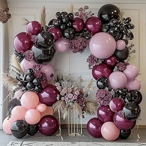 Black Pink Purple Balloons Double Stuffed Pastel Lavender Lilac Balloon Garland Dusty Mauve Plum Balloon Arch Kit For Baby Shower Birthday Wedding Wednesday Halloween Party Decoration Lavender And Black Party Decorations, Lilac Balloon Garland, Halloween Wednesday, Wednesday Halloween, Lilac Balloons, Black Party Decorations, Wedding Wednesday, Balloon Arch Kit, Baby Shower Purple