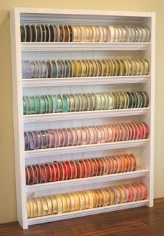 Craft Room Closet, Ribbon Display, Ribbon Holders, Ribbon Organization, Ribbon Storage, Arts And Crafts For Teens, Dream Craft Room, Craft Room Design, Interior Vintage