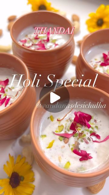 THANDAI RECIPE:-
1.5 Cup sugar
1/4 Cup saunf / fennel seed
1/4 Cup dried rose petals
2 tbsp white pepper
1/4 Cup cashews 
1 tbsp Elaichi
... | Instagram Thandai Recipes, Holi Special, Dried Rose Petals, White Pepper, Warm Milk, Fennel Seeds, Fennel, Cashew, Rose Petals