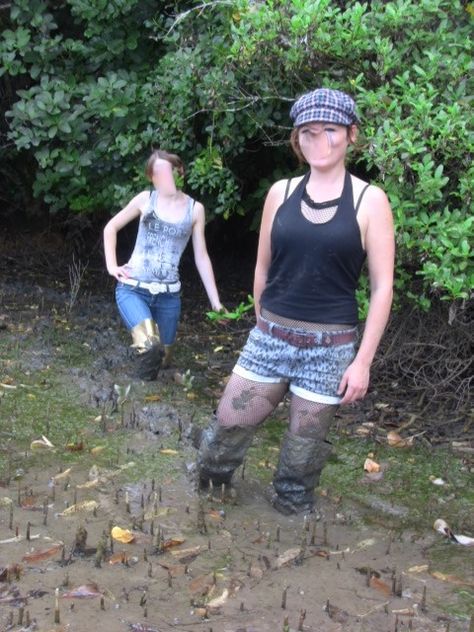 Womens Mudding Boots, Muddy Shoes Aesthetic, Muddy Boots, Girls In Mud, Mud Boots, Human, Boots