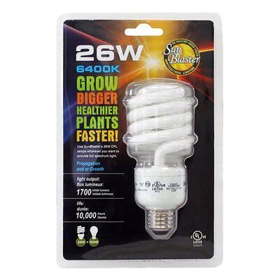 Provide enough light for your hydroponics or houseplants with the fluorescent CFL light bulb. This grows light bulb for indoor plants screws into any standard-size light socket, giving you plenty of flexibility for lighting setups. The 6400K spectrum allows the light bulb to replicate natural sunlight, which encourages plant growth and propagation. The CFL light bulb offers full-spectrum lighting for residential and commercial horticultural pursuits. The grow light bulb provides healthy, energy- Plant Lights Indoor Setup, Indoor Grow Lights, Plant Lights, Grow Light Bulbs, Lighting Setups, Hydroponics System, Grow Light, Propagating Plants, Fluorescent Light