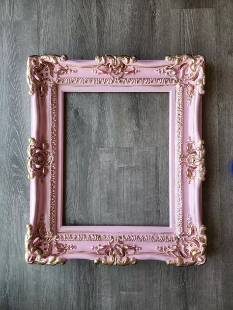 12x16 Baby Pink Ornate Baroque Wall Picture Frame, Nursery Room Ideas, Home | eBay Beautiful Picture Frames, Pink Vintage Nursery, Pink And Gold Bedroom Decor, Fancy Picture Frames, Victorian House Decor, Spa Room Ideas, Nursery Room Ideas, Baroque Wall, Pink Picture Frames