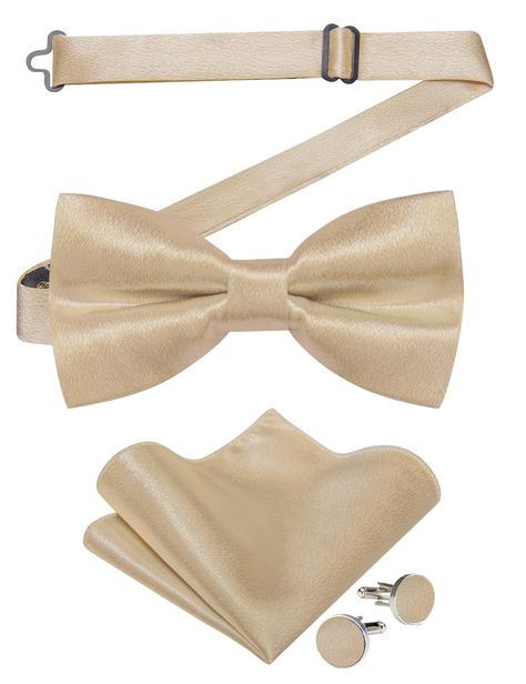 PRICES MAY VARY. 【Size】Bowtie: 4.72 x 2.36 in (12 x 6 cm), adjustable size Max. 22.44 in (57 cm) ; Min. 11.81 in (30 cm), can meet the needs of most people; Pocket Square : 9 in. x 9 in. (23 x 23 cm); High quality and soft texture, it is comfortable to wear and to touch 【Package Contains】1Pcs Satin bowtie, 1Pcs pocket square, 1Pairs cufflinks packaged in a box; It is a pre-tied bow tie, The pre-tied bow tie can make you look attractive and individuality 【Materials】Soft and Durable; Handmade from Tie Bow Tie, Look Attractive, Man Weave, Pre Tied Bow Tie, Cufflink Set, Tie Bow, Wedding Business, Tie Set, Green Satin