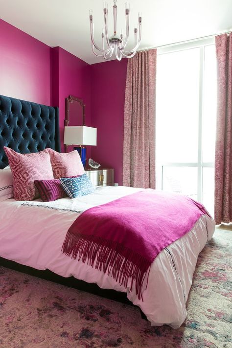 Small Pink Bedroom, Fuschia Bedroom, Bedroom Aesthetic Small, Magenta Bedrooms, Aesthetic Pink Bedroom, Bedroom Aesthetic Pink, Pink Bedroom Decor Ideas, Pink Bedroom Aesthetic, Hot Pink Room