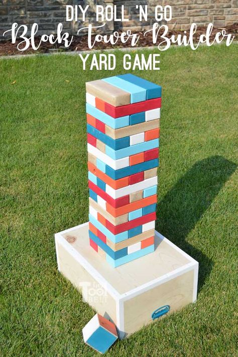 Yard Jenga, Jenga Diy, Giant Yard Games, Outdoor Yard Games, Yard Game, Diy Yard Games, Outside Games, Wood Games, Pool Noodle