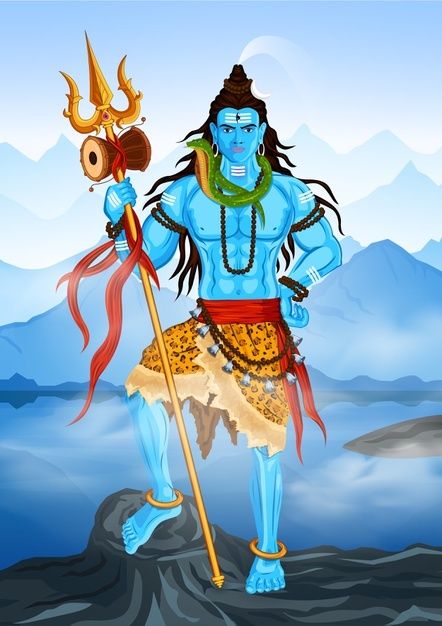 Lord shiva, shankar standing in himalaya... | Premium Vector #Freepik #vector #diwali #celebration #festival #holiday Mahashiv Ratri, About Lord Shiva, Lord Shiva Mantra, Shiva Shankar, Lord Jagannath, Lord Siva, Elephant Illustration, Om Namah Shivay, Hanuman Pics