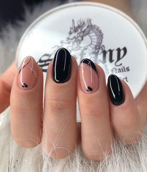 Nails Yellow, Simple Gel Nails, Her Nails, Cat Kuku, Oval Nails, Short Acrylic Nails, Best Acrylic Nails, Nude Nails, Black Nails