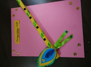 Art ,Craft ideas and bulletin boards for elementary schools: Janmashtami craft idea Janmashtami Craft, Bulletin Boards For Elementary, Winter Craft Ideas, Creative Ideas For Kids, Art Craft Ideas, Diy Father's Day Crafts, School Kids Crafts, Janmashtami Decoration, Kindergarten Art Projects