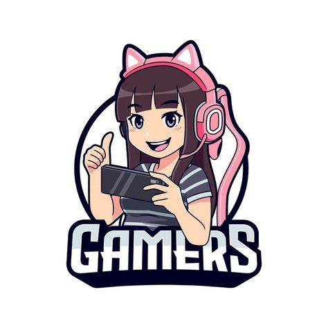 Cute gamer girl cartoon playing on smart... | Premium Vector #Freepik #vector #people #computer #sports #girl Gaming Girl, Girl Gamer, Sports Girl, Illustration Story, Vector People, Gaming Logo, Cartoon Man, Cute Games, Mascot Design