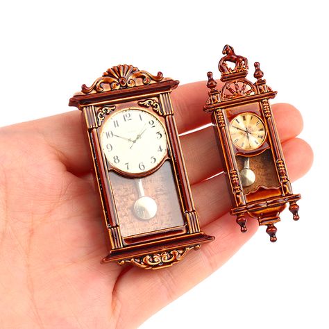 Coffee Table Decorations, Roman Clock, Play Doll, House Coffee, Pendulum Wall Clock, Retro Wall Clock, Play Furniture, Vintage Wall Clock, Doll Play