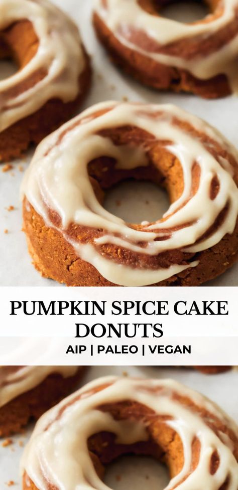 Donuts Gluten Free, Coconut Glaze, Aip Baking, Aip Breakfast, Paleo Thanksgiving, Vegan Pumpkin Spice, Aip Paleo Recipes, Aip Desserts, Pumpkin Spice Donut