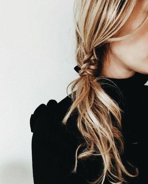 Throw your second-day hair into a quick braid to achieve this lazy girl-approved look. Heated Hairstyles, Trendy We Fryzurach, Kawaii Hair, Braided Pony, Polyvore Items, Head Games, Celebrity Stylist, Luxy Hair, Loose Braids