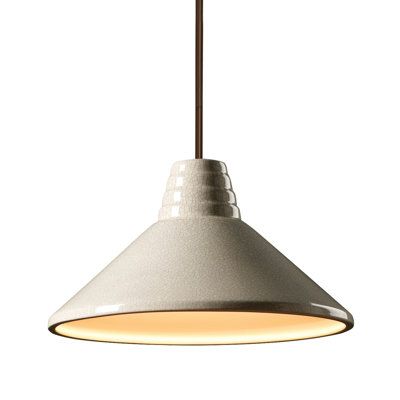 Hand-cast and -textured, this ceramic 1-light pendant creates a mood that lends plenty of modern style to any room in your home. It strikes a classic cone silhouette and showcases a spot for a single dimmable bulb (sold separately). A variety of different finishes are available, so you can find just the right one to suit your space. This pendant light hangs with the help of a height-adjustable downrod and a canopy that's compatible with sloped ceilings. Plus, it's rated for damp locations, makin Ceramic Pendant Light, Ceramic Collection, Kitchen Light, Handcrafted Ceramics, Hand Cast, Sloped Ceiling, Light Led, Kitchen Lighting, Joss And Main