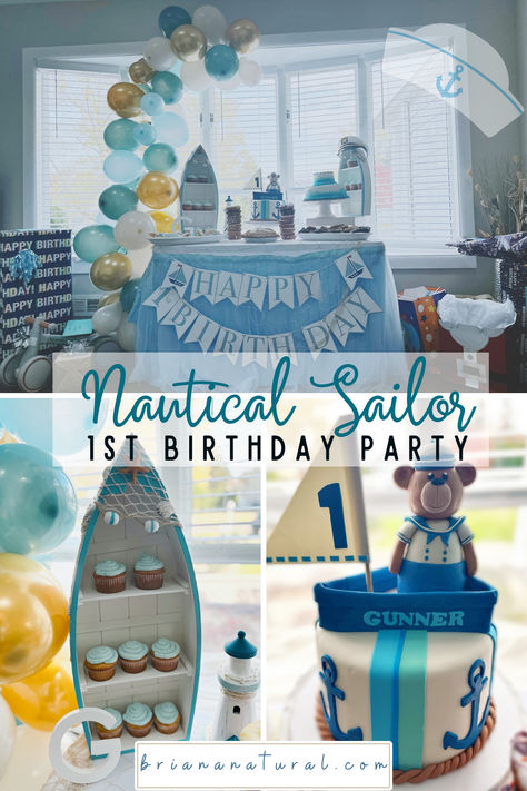 I went with a nautical sailor theme for my sons first birthday party. Check out how I did my blue balloon arch and decorations! Nautical 1st Birthday, 1st Birthday Party Ideas, Sailor Birthday, Sailor Party, Sailor Theme, Inflatable Party Decorations, Nautical Birthday Party, Nautical Themed Party, 1st Birthday Party Decorations