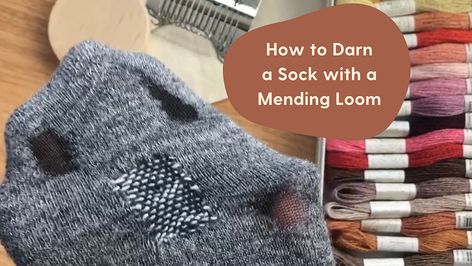 How to Visibly Mend Knits Using a Darning Loom Darning Loom, Easy Hand Embroidery, Visible Mending, Wool Thread, Hand Embroidery Projects, Program Ideas, Loom Weaving, Naturally Dyed, Needle And Thread