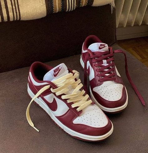 Nike Dunk Lows, Dunk Shoes, Nike Dunks Low, Dunk Nike, Maroon Nike, Dunk Lows, Dunks Low, Sneaker Nike, Nike Shoes Girls