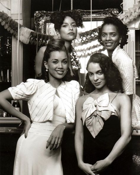 C/W: Vanessa Williams, Lynn Whitfield, Vanessa Bell Calloway and Jasmine Guy for Stompin' at the Savoy (1992). Vanessa Bell Calloway, Jasmine Guy, Lynn Whitfield, Idda Van Munster, Vanessa Bell, Chris Williams, Vanessa Williams, Black Actresses, Vintage Black Glamour