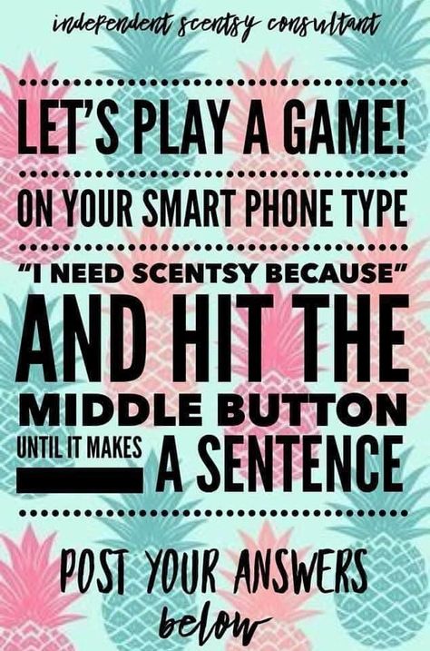 Scentsy Friday, Scentsy Hacks, Build A Sentence, Scentsy Party Games, Scentsy Pictures, Scentsy Consultant Business, Scentsy Games, Scentsy Facebook Party, Online Party Games