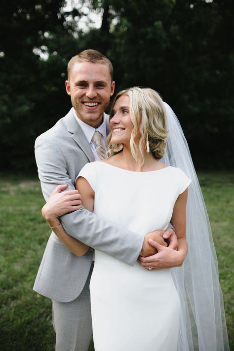 Simple Cap Sleeve Wedding Dress, High Neck Cap Sleeve Wedding Dress, Simple Crepe Wedding Dress, Lace Cap Sleeve Wedding Dress, High Neck Wedding Gown, Cap Sleeve Wedding Dress, Boat Neck Wedding Dress, Simple Satin Wedding Dress, Simple Wedding Veil