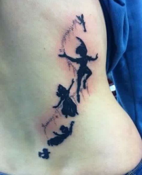 Neverland Tattoo, Peter Pan Theme, Pan Tattoo, Peter Pan Tattoo, Tattoo Disney, Literary Tattoos, Theme Tattoo, Sleeve Tattoos For Women, Hip Tattoo