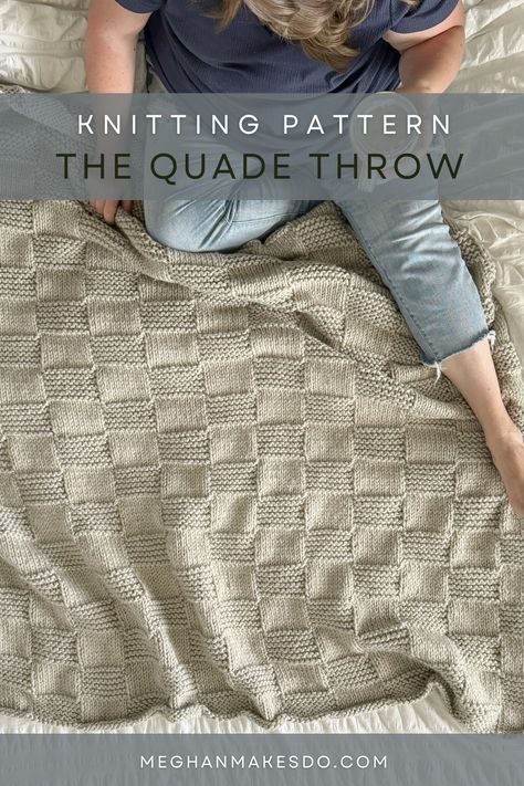 The Quade Throw-Free Knitting Pattern — Meghan Makes Do Knitting Throws Free Patterns, Bulky Knit Blanket Pattern Free, Knitted Afghan Patterns Free, Knitted Throws Free Patterns, Blanket Knitting Patterns Free, Bulky Knit Blanket, Knitted Quilt, Knit Afghan Patterns Free, Knitted Throw Patterns