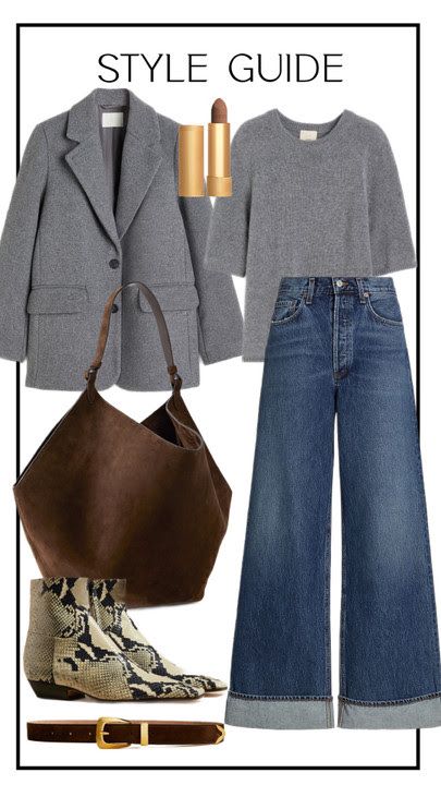 Grey Matching Colors Outfit, Spring Summer Capsule Wardrobe, Spring Night, Jean Outfit, Outfits Con Jeans, Teaching Game, London Baby, Classic Style Outfits, Denim Chic