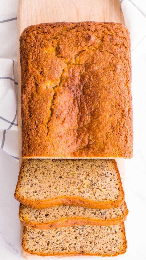 Almond Flour Banana Bread recipe is a moist quick bread your family will go bananas for! It is also gluten-free and refined sugar free. Almond Flour Banana Bread Recipe, Banana Bread Almond Flour, Almond Flour Banana Bread, Almond Banana Bread, Almond Flour Banana Muffins, Almond Flour Banana, Make Almond Flour, Best Low Carb Bread, Keto Banana Bread