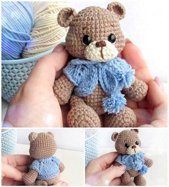 Amigurumi Bear Free Crochet Pattern Amigurumi Bear Free Pattern, Crochet Teddy Bear Pattern Free, Teddy Bear Patterns Free, Bear Patterns Free, Crochet Toys Free Patterns, Tiny Teddies, Crochet Doll Tutorial, Crochet Bear Patterns, Amigurumi Bear