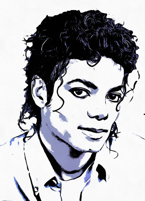 Art with Soul-Black and White - The King of Pop, Rock and Soul! Michael Jackson Painting, Michael Jackson Drawings, Black And White Artist, Michael Jackson Art, Michael Jackson King Of Pop, Pop Art Portraits, Celebrity Drawings, Jackson's Art, Silhouette Stencil