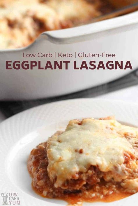 This low carb sausage, eggplant, and cheese casserole tastes like a cross between eggplant Parmesan and lasagna. It makes a very delicious and filling meal. Low Carb Eggplant Parmesan, Eggplant Parmesan Casserole, Low Carb Eggplant, Parmesan Casserole, Keto Casseroles, Lasagna Casserole, Eggplant Lasagna, Eggplant Parm, Keto Lasagna