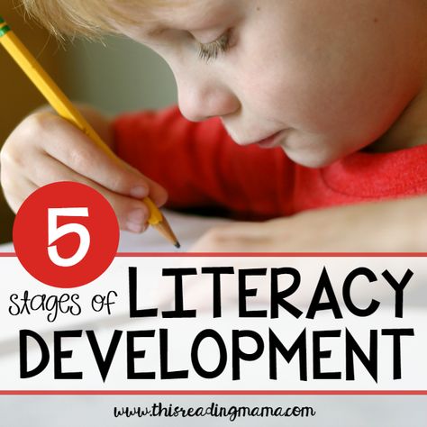 5 Stages of Literacy Development for Kids - This Reading Mama Teaching Handwriting, Emergent Literacy, Early Literacy Activities, Literacy Programs, Struggling Readers, Early Reading, Teaching Language Arts, Reading Intervention, Language Development