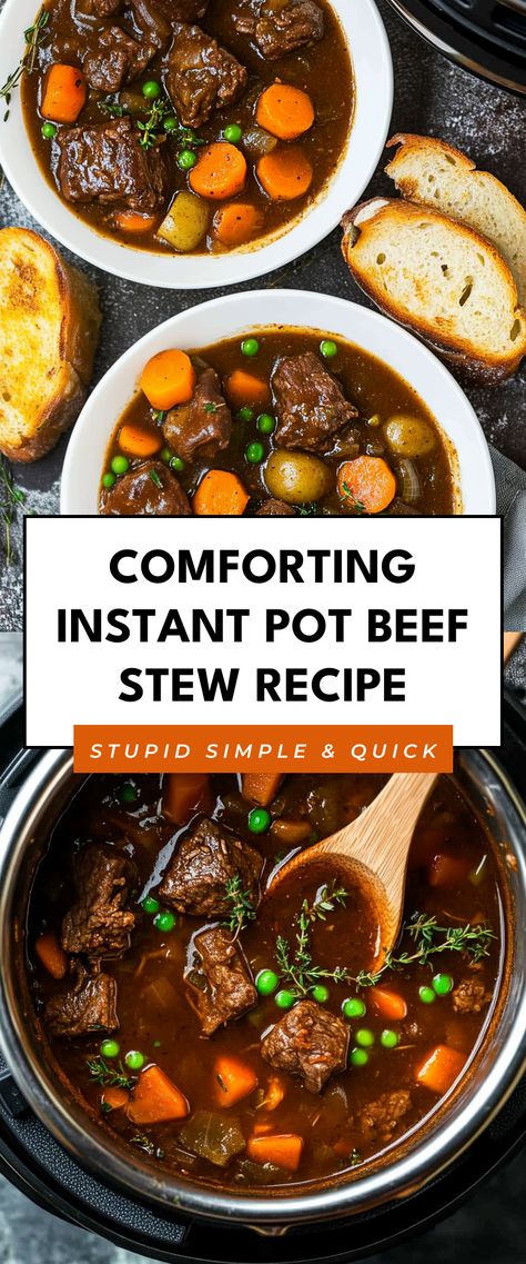 Image for Comforting Instant Pot Beef Stew Recipe Beef Stew Instant Pot, Instant Pot Beef Stew Recipe, Instapot Recipes Chicken, Instant Pot Stew, Instant Pot Beef Stew, Potatoes Vegetables, Crockpot Recipes Beef Stew, Easy Beef Stew, Beef Stew Crockpot