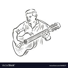 Man playing guitar music concept in sketch Vector Image Singer Sketch, Man Playing Guitar, Guitar Drawing, Sketch Style, Man Sitting, Guitar Music, Playing Guitar, Transparent Png, Vector Art