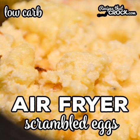 Crock Pot Scrambled Eggs, Air Fryer Recipes Eggs, Ninja Cooking System Recipes, Air Fryer Recipes Breakfast, Fluffy Scrambled Eggs, Scrambled Eggs Recipe, Air Fried Food, Air Fryer Oven Recipes, Air Fry Recipes