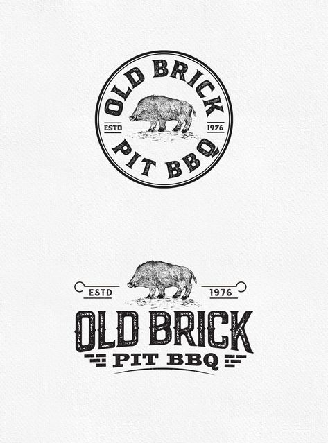 Logo Concept for Old Brick Pit BBQ | 99designs Retro Bbq, Style Logo Design, Southern Bbq, American Bbq, Pit Bbq, Logo Design Concept, Bbq Restaurant, Bbq Pit, Modern Vintage Fashion