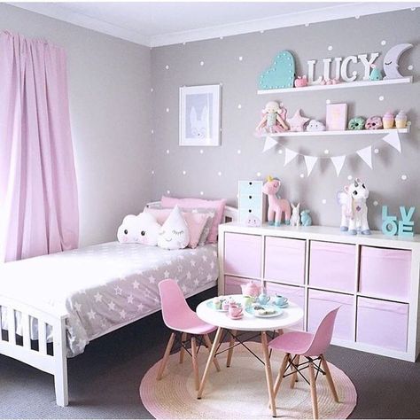 Do you want to decorate a woman's room in your house? Here are 34 girls room decor ideas for you. Tags: girls bedroom decor, girls bedroom accessories, girls room wall decor ideas, little girls bedroom ideas Neutral Organization, Paint Shelves, Office Scandinavian, Ikea Lighting, Toddler Closet, Forest Owl, Design Ložnic, Curtains Wall, Unicorn Bedroom