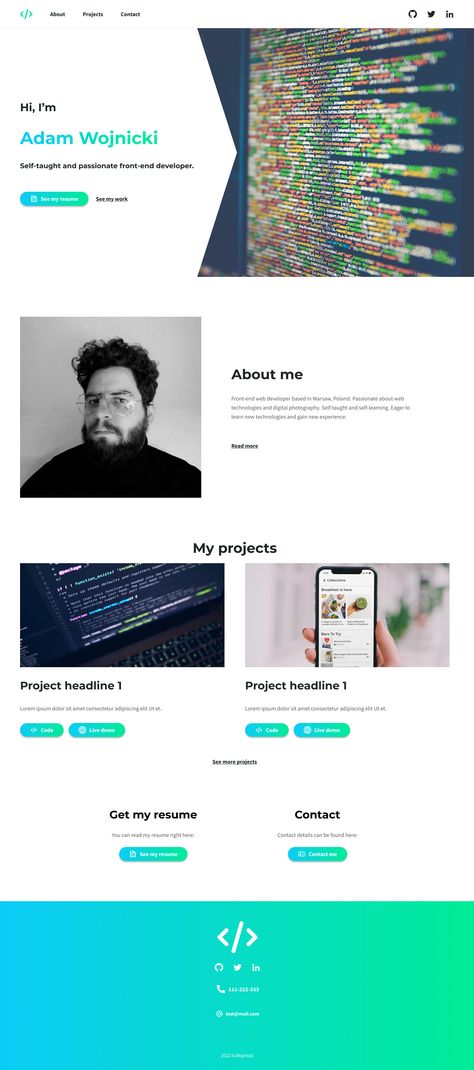 Personal Homepage Design, Software Engineer Portfolio Website, Software Engineer Portfolio, Developer Portfolio, Portfolio Examples, Portfolio Website Design, Website Ideas, Creative Web Design, Homepage Design