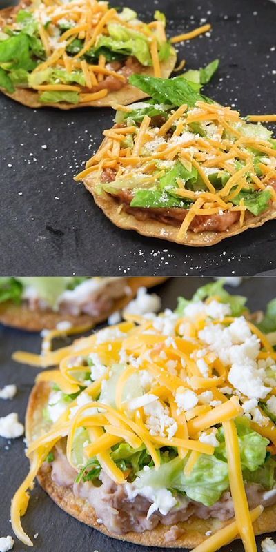 Healthy Easy Dinner Ideas For Family, Oven Baked Tostadas, How To Make Tostadas In The Oven, Meals In Minutes, Tostada Recipes Vegetarian, Simple Meals For Lunch, Dinner Ideas Family Simple, Fun Dinner Recipes For Family, Family Friendly Dinners Healthy