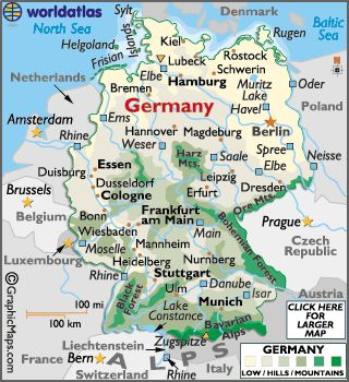 Map of Germany - You don't realize, until you live there, just how small the country of Germany is and how very close you are to so many other countries. We loved all of it! Map Of Germany, Germany Map, Dusseldorf, German Language, Elba, Germany Travel, Dresden, Family History, Family Tree