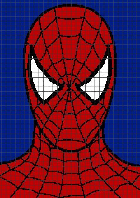 Spiderman Blanket, Crocheted Gifts, Marvel Cross Stitch, Superhero Designs, Spiderman Face, Graph Crochet, Crochet Afgans, C2c Crochet, Crochet Quilt