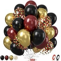 Filled Balloons, Gold Confetti Balloons, Elegant Birthday, Birthday Party Celebration, Blue Balloons, Gold Balloons, Confetti Balloons, Deep Burgundy, Balloon Arch