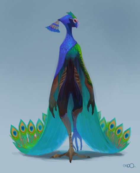 Peacock by zgul-osr1113 on DeviantArt Heroic Fantasy, 캐릭터 드로잉, Fantasy Creatures Art, Mythical Creatures Art, Creature Concept Art, Arte Fantasy, Creature Concept, Dnd Characters, Creature Design