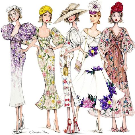 Alexandra Nea (@alexandra_nea) • Instagram photos and videos Alexandra Nea, Vintage 1930s Dress, Spring Racing Carnival, Spring Carnival, Fashion Designer Studio, Fashion Illustrations Techniques, Fashion Design Sketch, Spring Racing, Sketches Dresses