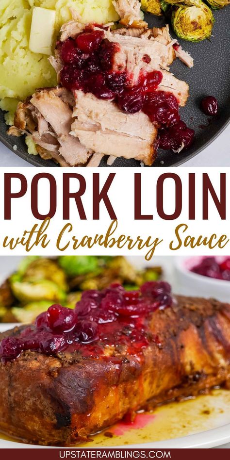 Pork Loin with Cranberry Sauce Cranberry Pork Loin, Cranberry Pork Roast, Cranberry Pork, Crockpot Pork Loin, Slow Cooker Pork Loin, Slow Cooker Pork Roast, Pork Roast Recipes, Pork Loin Recipes, How To Cook Pork