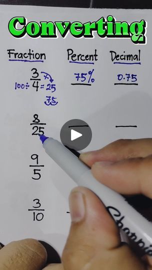 How To Convert Fractions To Decimals, Percentage To Fraction Chart, Decimals Into Fractions, Converting Decimals To Fractions, Convert Fractions To Decimals, Fraction To Decimal, Fraction Decimal Percent, Converting Fractions To Decimals, Fraction Chart