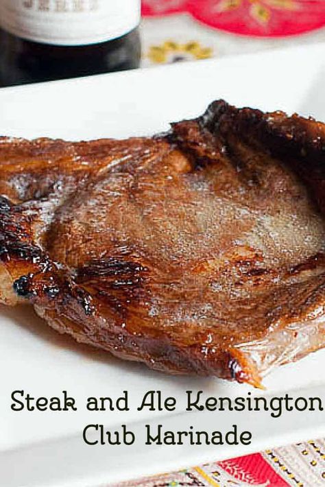 The best steak marinade with simple ingredients for tenderizing and deep flavor. The combo of pineapple juice, soy sauce, sherry, red wine vinegar, and garlic enhances beef flavor to the max. Save this easy Steak and Ale Kensington Club marinade recipe with video to make tender, juicy steaks. #marinade #steakhouse #steakmarinade #beefrecipes #copycat #copycatrecipes Easy Steak Marinade Recipes, Steakhouse Steak, Ale Recipe, Steak Marinade Recipes, Steak And Ale, Beef Marinade, Meat Marinade, Easy Steak, Seared Steak